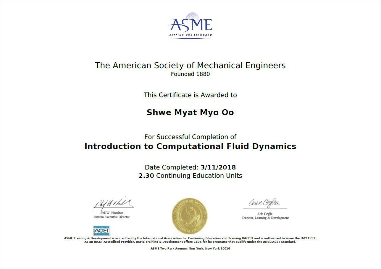 ASME CFD Certification